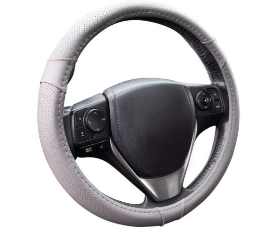 Оплетка KRAFT перфорированная эко-кожа, размер M, 38 см, серая KT 800349 – изображение 2