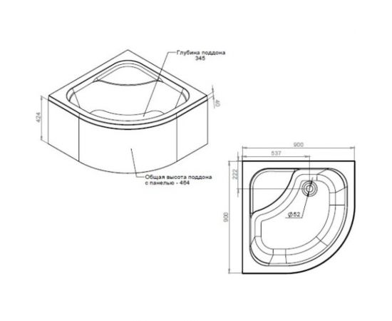 Душевой поддон AM.PM Gem Deep 90х90, с сифоном, белый W90T-401A090W – изображение 2
