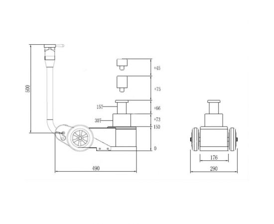 Пневмогидравлический складной домкрат 15-30 тонн NORDBERG N302 – изображение 3