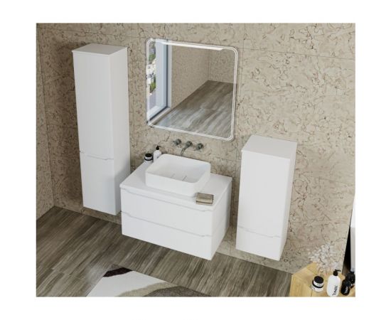 Тумба для ванной MIXLINE ""ВИКТОРИЯ-80"" Софт белый, под умывальник Джой-46/ум.Триумф-56/Ringo-53 ПВХ 547205 – изображение 3