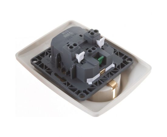 Розетка ЭРА 12-2008-02 2X2P E Schuko со шторками , 16А-250В, б.л., 12, слоновая кость Б0038813 – изображение 3