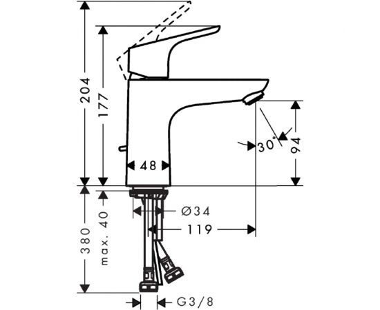 Смеситель для раковины HANSGROHE 31607000 Focus Е2 00000008224 – изображение 8