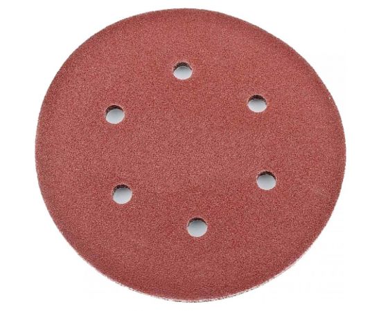 Лист шлифовальный (5 шт; 150 мм; 6 отверстий; Р150) для эксцентриковых шлифмашин REDVERG 6624196 