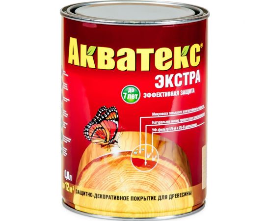 Защитно-декоративное покрытие для древесины Рогнеда Акватекс Экстра (калужница; 0.8 л) 13859 