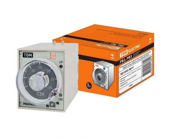 Реле времени TDM РВ2D-10сек/60мин-5A-220В-8Ц SQ1503-0011 