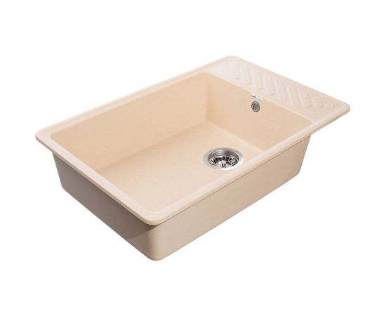 Мойка GranFest QUARZ чаша+крыло, 760х480 мм, бежевый 51 