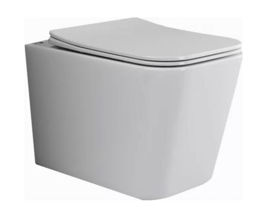 Подвесной унитаз Ceramica Nova CUBIC Rimless, с крепежом, с сиденьем-крышкой с микролифтом CN1806 