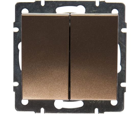 Выключатель Lezard RAIN, 2-й, бронза, матовый, 703-3188-101 