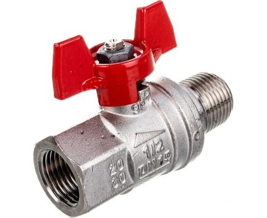 Усиленный шаровой кран RuB BRESСIA (S.33), 1/2"" DN15 PN65, ВР-НР бабочка S33D26 