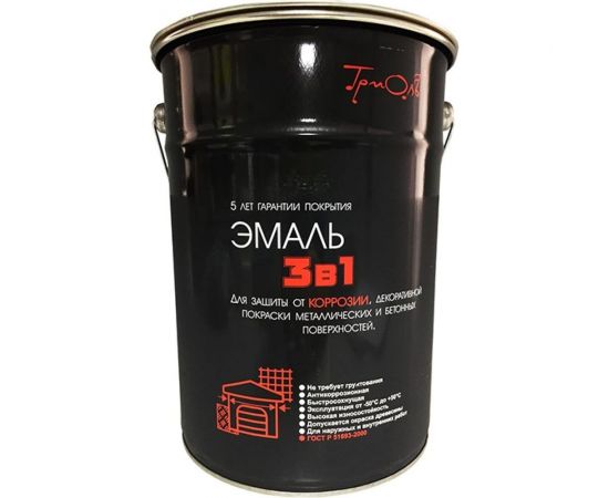 Эмаль ТРИОЛЬ 3 в 1 красная полуматовая T3V1R5 