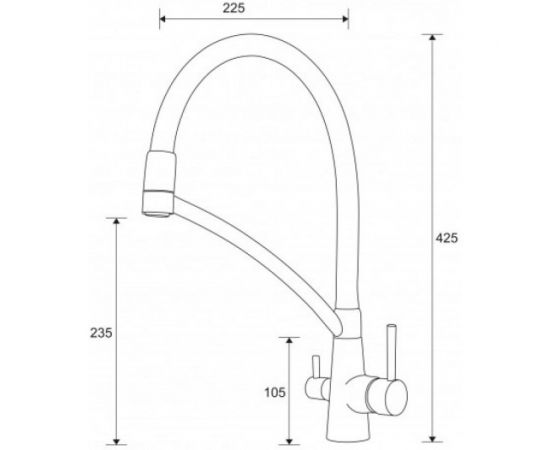 Смеситель для кухни Paulmark Sigen бронза, белый шланг, резиновый излив Si213111-BRw – изображение 2
