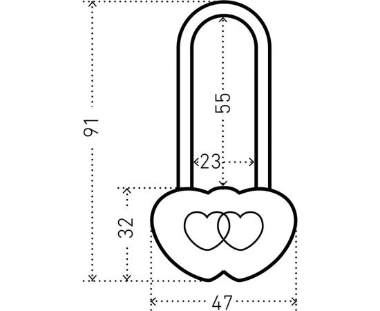 Навесной замок Аллюр (сувенирный; сердечко; латунь; 2 декоративных ключа) 1644 – изображение 2