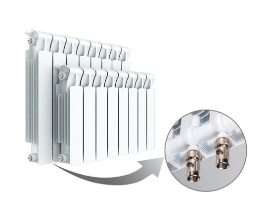 Радиатор RIFAR Monolit Ventil 500 х 8 сек НП лев MVL 50мм RM50008НЛ50 – изображение 2