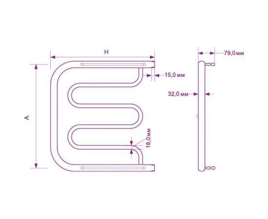 Полотенцесушитель Zox ФОКСТРОТ-1 ПМ1 60х40, 1 полка 00001536 – изображение 2