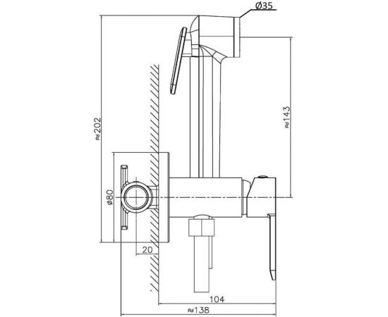 Гигиенический душ со смесителем Agger Gorgeous черный A0270044 – изображение 2