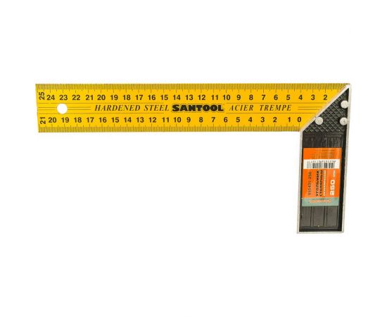 Столярный металлический угольник желтый, 250 мм SANTOOL 050401-250 – изображение 2