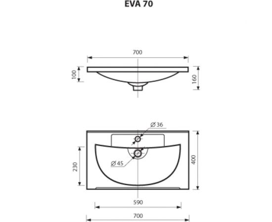 Мебельный умывальник Misty "EVVA - 70" D M Р-Евв14070-Д – изображение 2