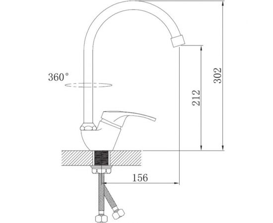 Смеситель для кухни Potato с высоким изливом, с гайкой P5127 – изображение 2