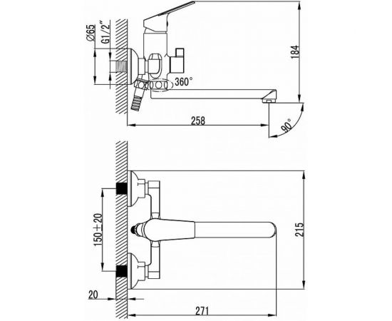 Смеситель для ванны Milardo Nelson NELSB00M02 – изображение 2