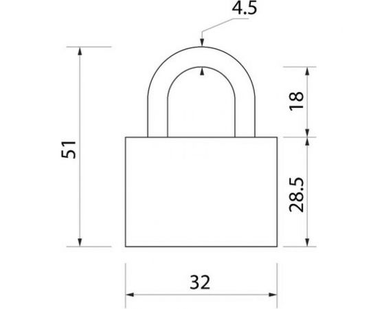 Навесной замок Сималенд 32 мм, влагозащищенный, короткая дужка, 3 ключа 5392202 – изображение 3