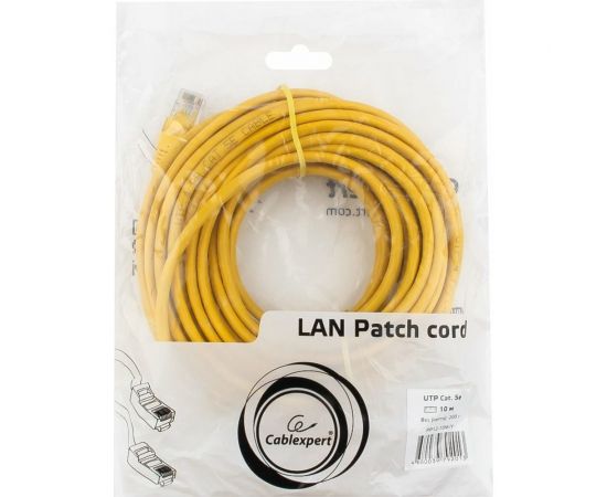 Патч-корд Cablexpert UTP PP12-10M/Y кат.5e, 10м, литой, многожильный жёлтый PP12-10M/Y – изображение 3