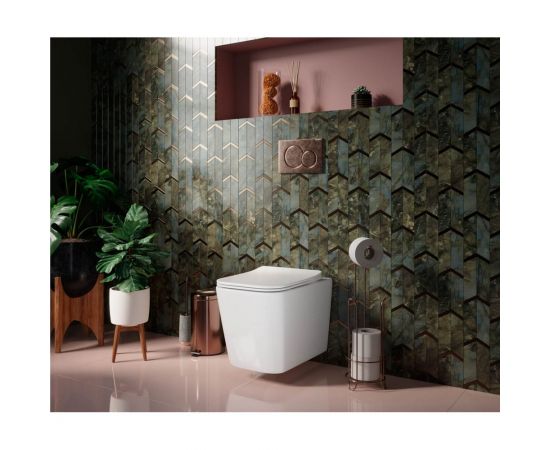 Подвесной унитаз Ceramica Nova CUBIC Rimless, с крепежом, с сиденьем-крышкой с микролифтом CN1806 – изображение 3