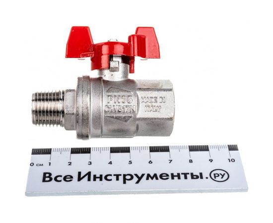 Усиленный шаровой кран RuB BRESСIA (S.33), 1/2"" DN15 PN65, ВР-НР бабочка S33D26 – изображение 3