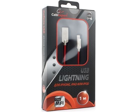Кабель Cablexpert USB для Apple, MFI, AM/Lightning, длина 1м, красный CC-P-APUSB02R-1M – изображение 4