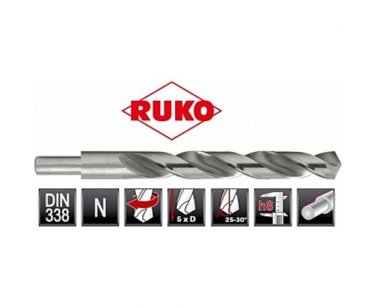Сверло по металлу HSS-R с расточенным хвостовиком (17x184 мм) RUKO 200170 – изображение 6