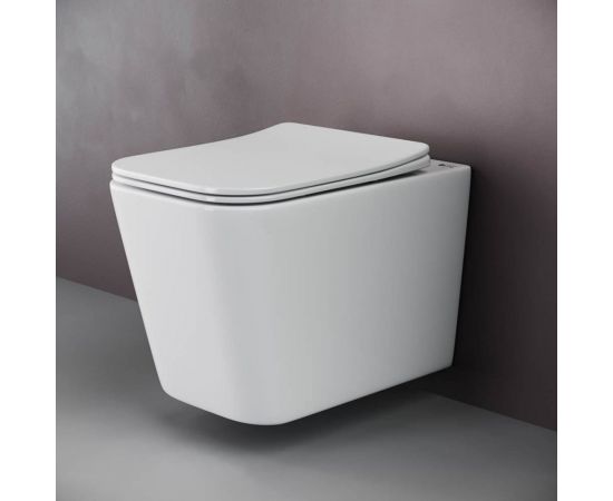 Подвесной унитаз Ceramica Nova CUBIC Rimless, с крепежом, с сиденьем-крышкой с микролифтом CN1806 – изображение 7