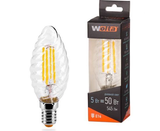 Лампа Wolta СВЕЧА LED FILAMENT, 4000К, 25SCTFT5E14 
