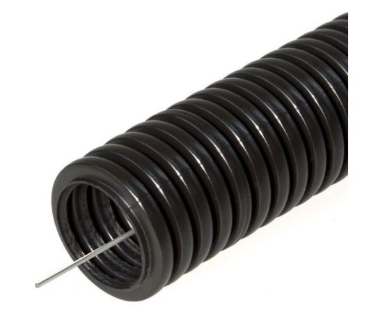 Гофрированная труба Промрукав ПНД лёгкая 350 Н безгалогенная HF стойкая к ультрафиолету черная с/з д20 100м 161557 