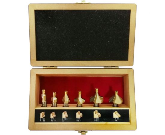 Набор радиусных и фасочных фрез (6 пр, хвостовик 8 мм) ARDEN 180209-SET 