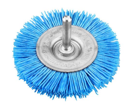 Щетка плоская нейлоновая (75 мм; хвостовик 6 мм; грубая) KWB 6043-30 