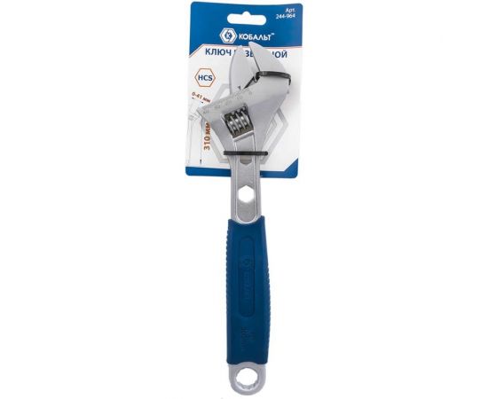 Разводной ключ 310мм, ширина захвата 41мм, двухкомпонентная рукоятка КОБАЛЬТ 244-964 – изображение 2