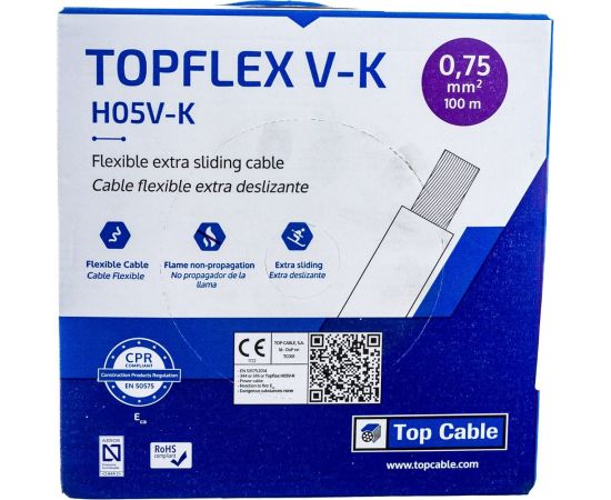 Монтажный гибкий провод 1Х0,75 серый TOPFLEX H05V-K ПВ3 131G000SR100(100м) – изображение 3