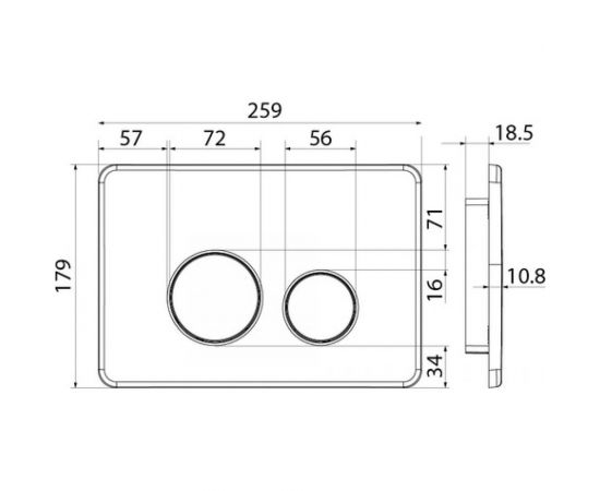 Универсальная клавиша смыва IDDIS Unisteel 010 нержавеющая сталь UNS10S0i77 – изображение 3