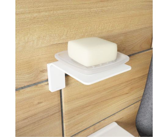 Мыльница IDDIS Slide матовое стекло, сплав металлов, белый матовый SLIWTG0i42 – изображение 3