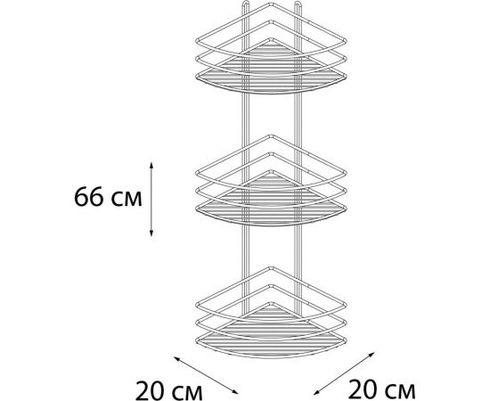 Угловая полка FIXSEN трехэтажная, хром FX-710-3 – изображение 3