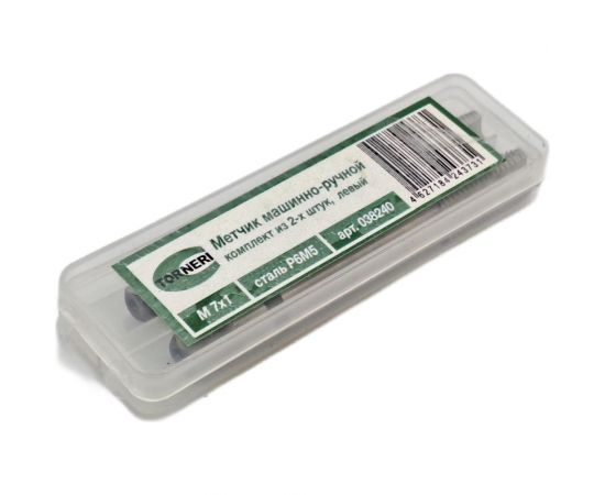 Машинно-ручной метчик TORNERI М 7х1, комплект из 2-х шт, Р6М5 , левый 038240 – изображение 3