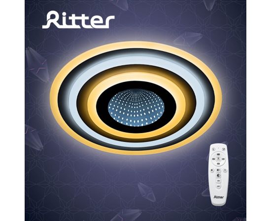 Светодиодная диммируемая люстра RITTER с ДУ LUCERA 3D 100Вт, 2700К+6400/K4200К/6400К+2700K, 7100Лм, 480x60мм 52034 4 – изображение 4