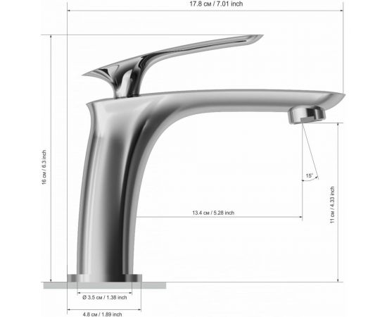 Смеситель для раковины TOKITO TOK-FUJ-1011 – изображение 7
