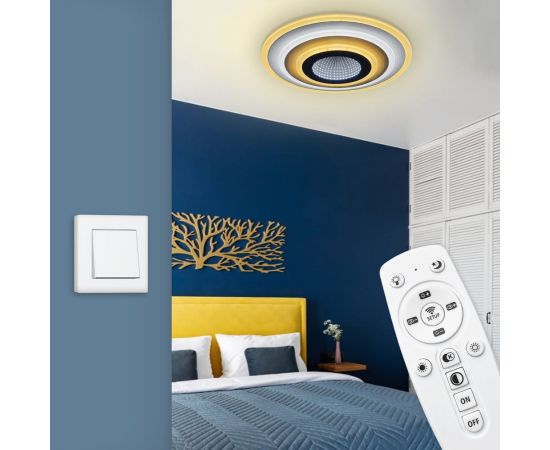 Светодиодная диммируемая люстра RITTER с ДУ LUCERA 3D 100Вт, 2700К+6400/K4200К/6400К+2700K, 7100Лм, 480x60мм 52034 4 – изображение 7