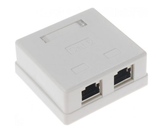 Экранированная розетка на 2 порта RJ-45, 8p8c, TWIST cat. 6, на плате, J-8P8C-C6-SH-2P-TWCS 