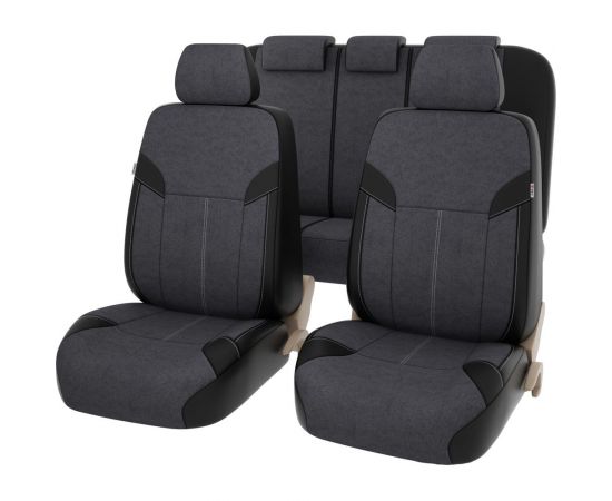 Чехлы PSV Amulet Next Черный Серый экокожа + велюр 131844 