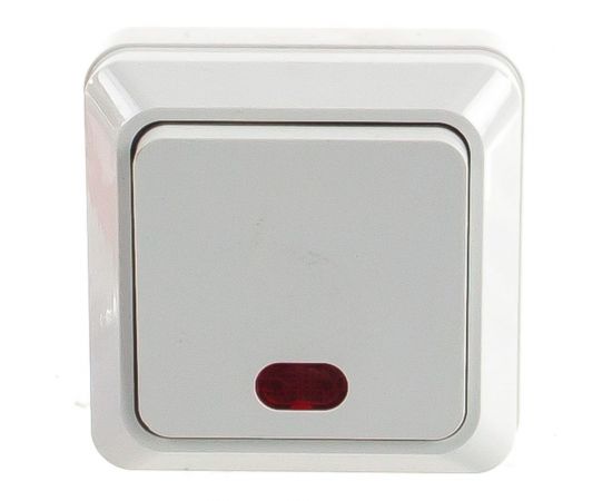 Одноклавишный выключатель с индикатором EKF Рим 10А белый ENV10-121-10 