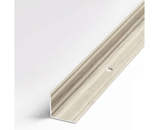 Порог угловой внутренний алюминиевый (20х20 мм; 0.9 м; декоративный; клен беленый) Лука 00000001801 