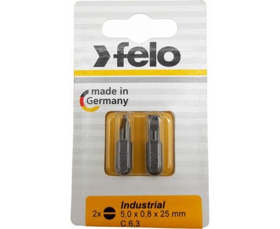 Бита плоская шлицевая в блистере Industrial (2 шт; SL5x0.8x25 мм) Felo 02050036 