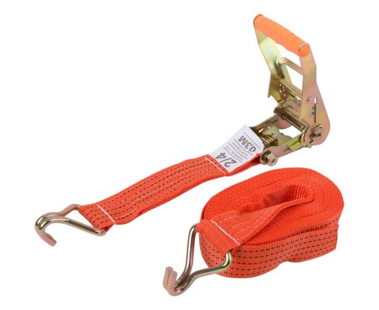 Ремень для крепления груза FIT храповый механизм 196 мм, лента 50 мм x 8 м, 2000/4000 кг 64921 