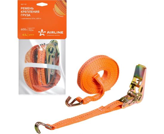 Ремень крепления груза с храповиком Airline 4.5 м, 600 кг AS-T-21 